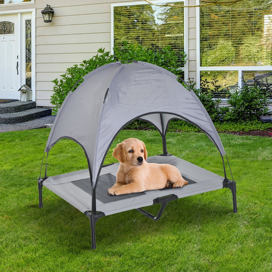 Pawhut Large Elevated Pet Bed Foldable Outdoor Cat Dog Canopy Cot w/