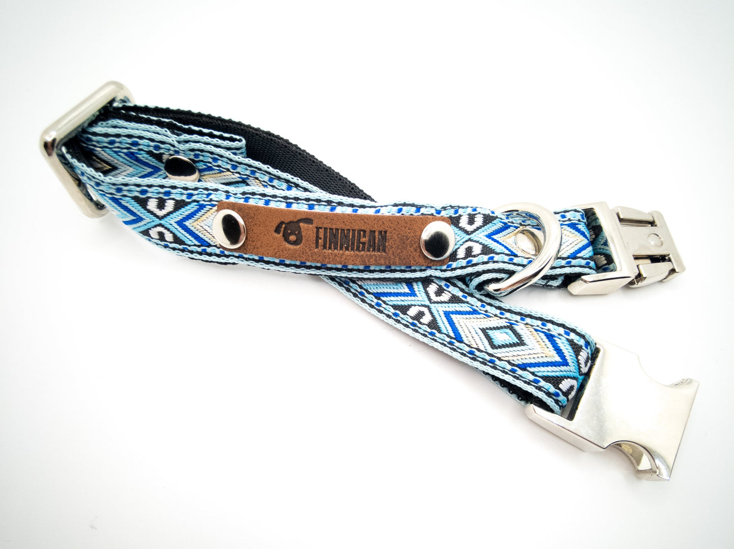 Cotton Paws Designer Dog Collar with Bespoke Engraved Buckle