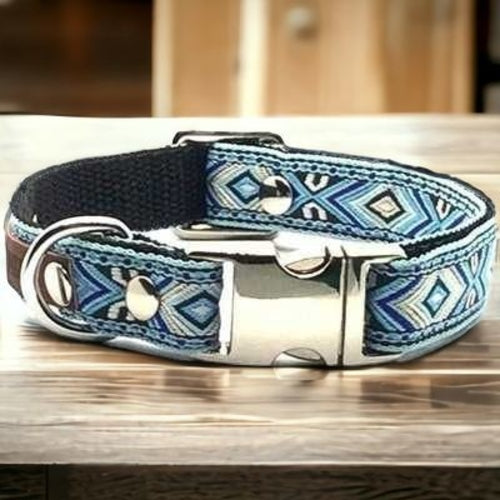 Cotton Paws Designer Dog Collar with Bespoke Engraved Buckle