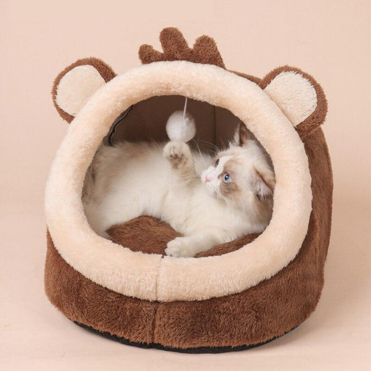 Pet Bed Dog House Winter Warm Sleeping Cage Soft Cozy Puppy Kennel for